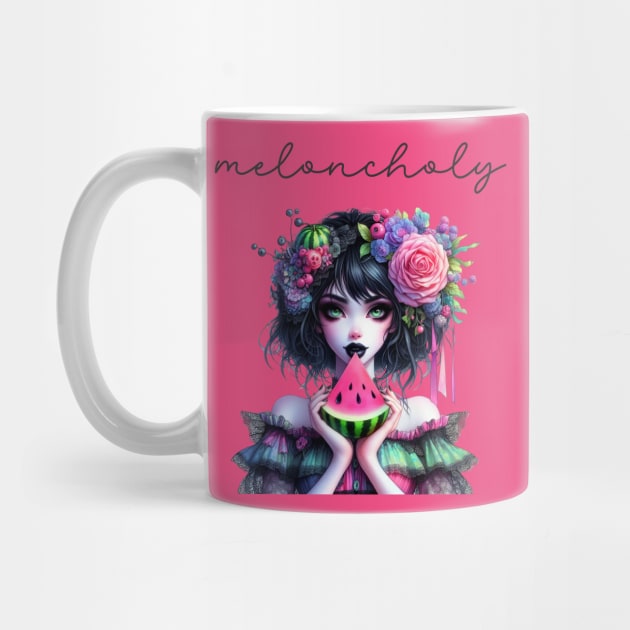 Meloncholy Goth Girl with Watermelon by Teresa's Store 1